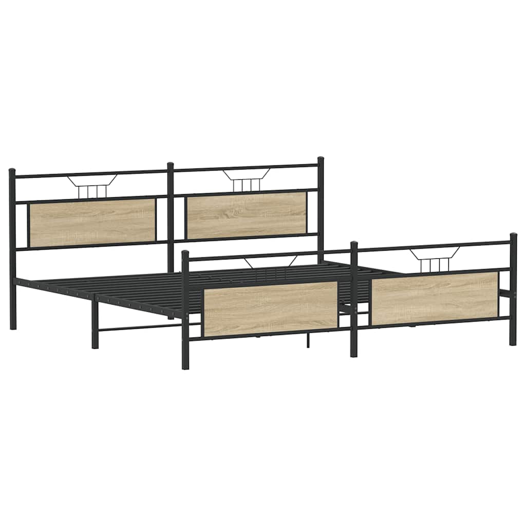 Cadre de lit en métal sans matelas chêne sonoma 200x200 cm - XIOS