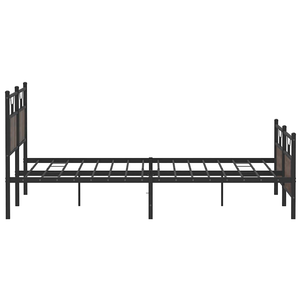 Cadre de lit en métal sans matelas chêne marron 160x200 cm - XIOS