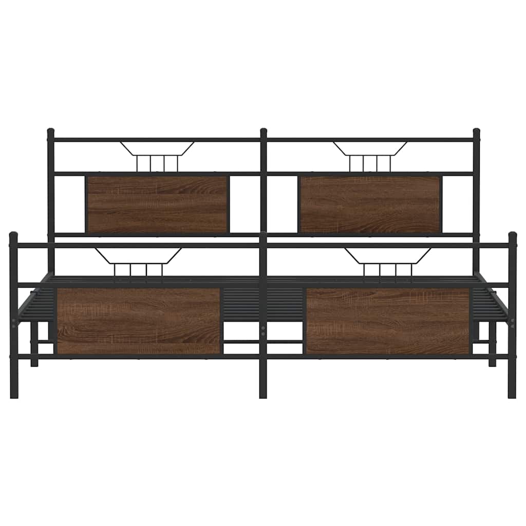 Cadre de lit en métal sans matelas chêne marron 183x213 cm - XIOS