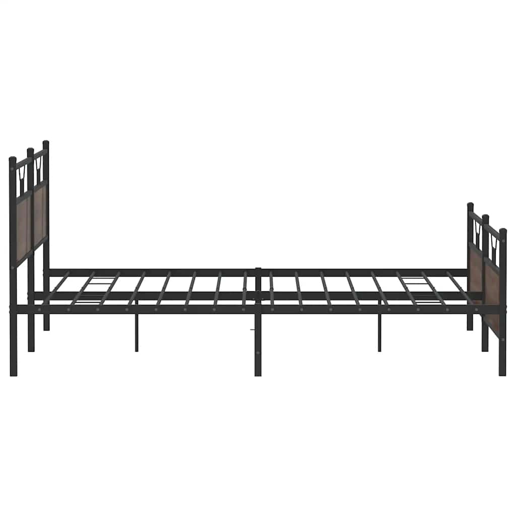 Cadre de lit en métal sans matelas chêne marron 200x200 cm - XIOS