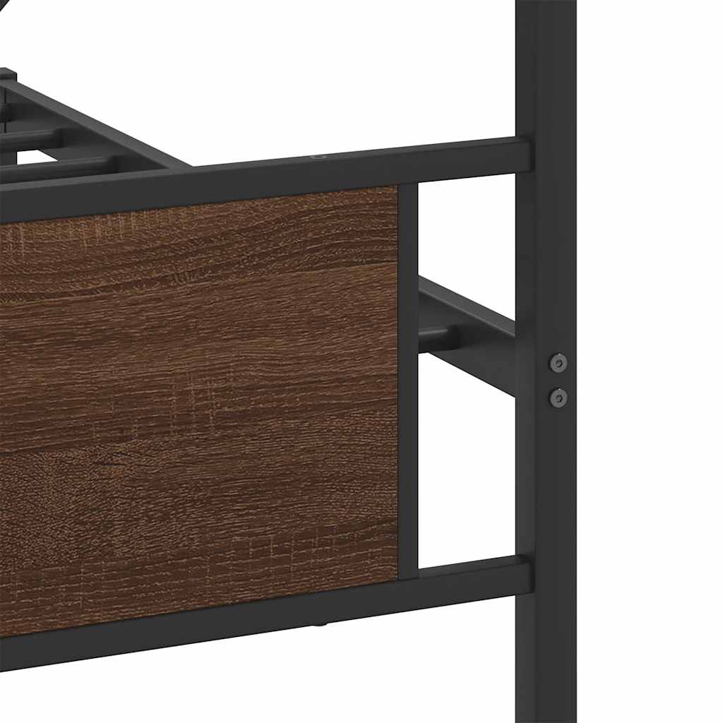 Cadre de lit en métal sans matelas chêne marron 200x200 cm - XIOS