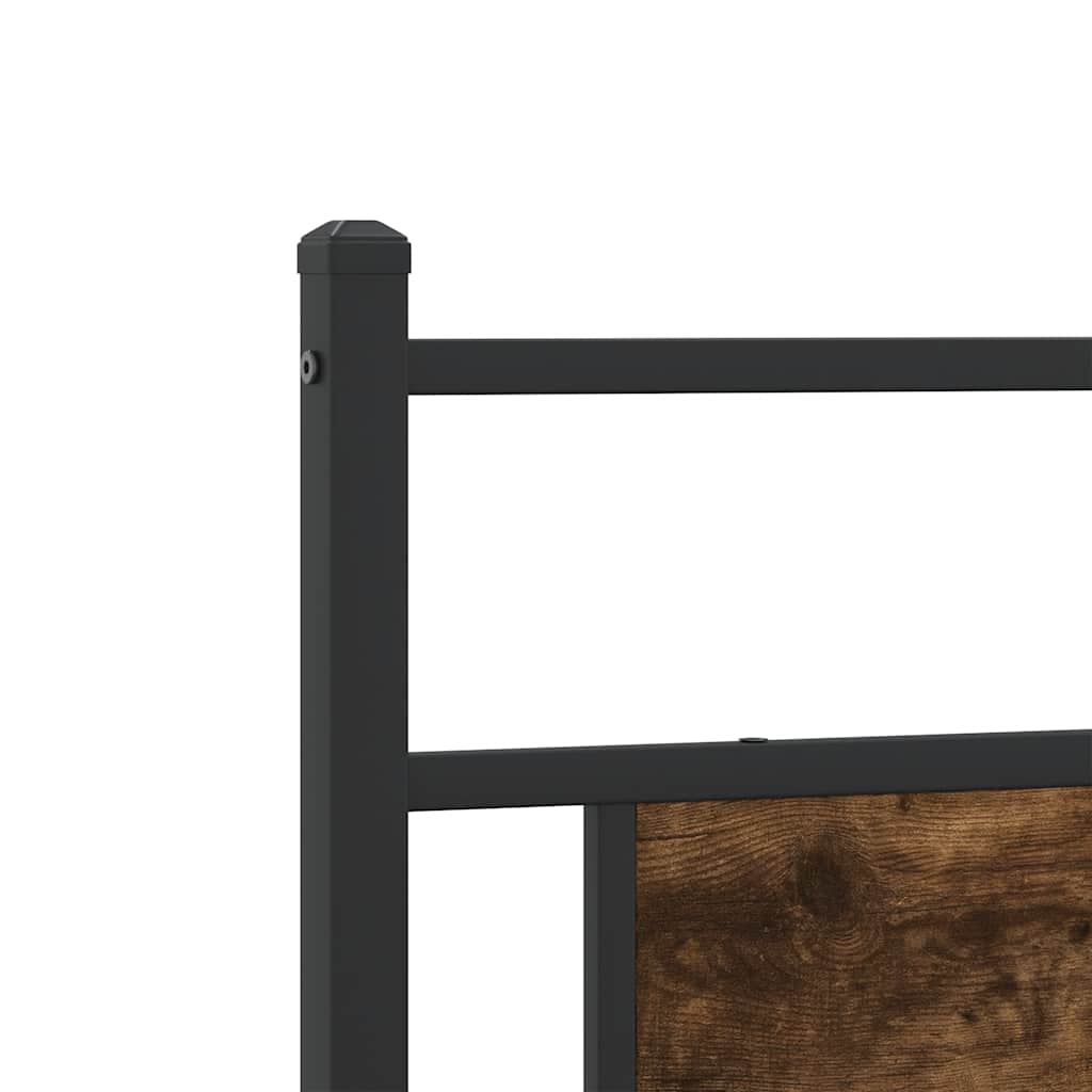 Cadre de lit en métal sans matelas chêne fumé 200x200 cm - XIOS