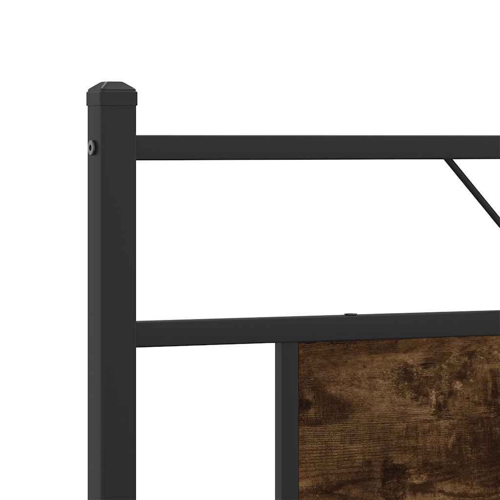 Cadre de lit en métal sans matelas chêne fumé 160x200 cm - XIOS