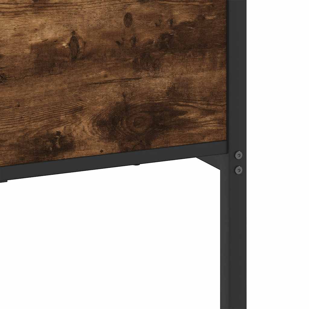 Cadre de lit en métal sans matelas chêne fumé 160x200 cm - XIOS