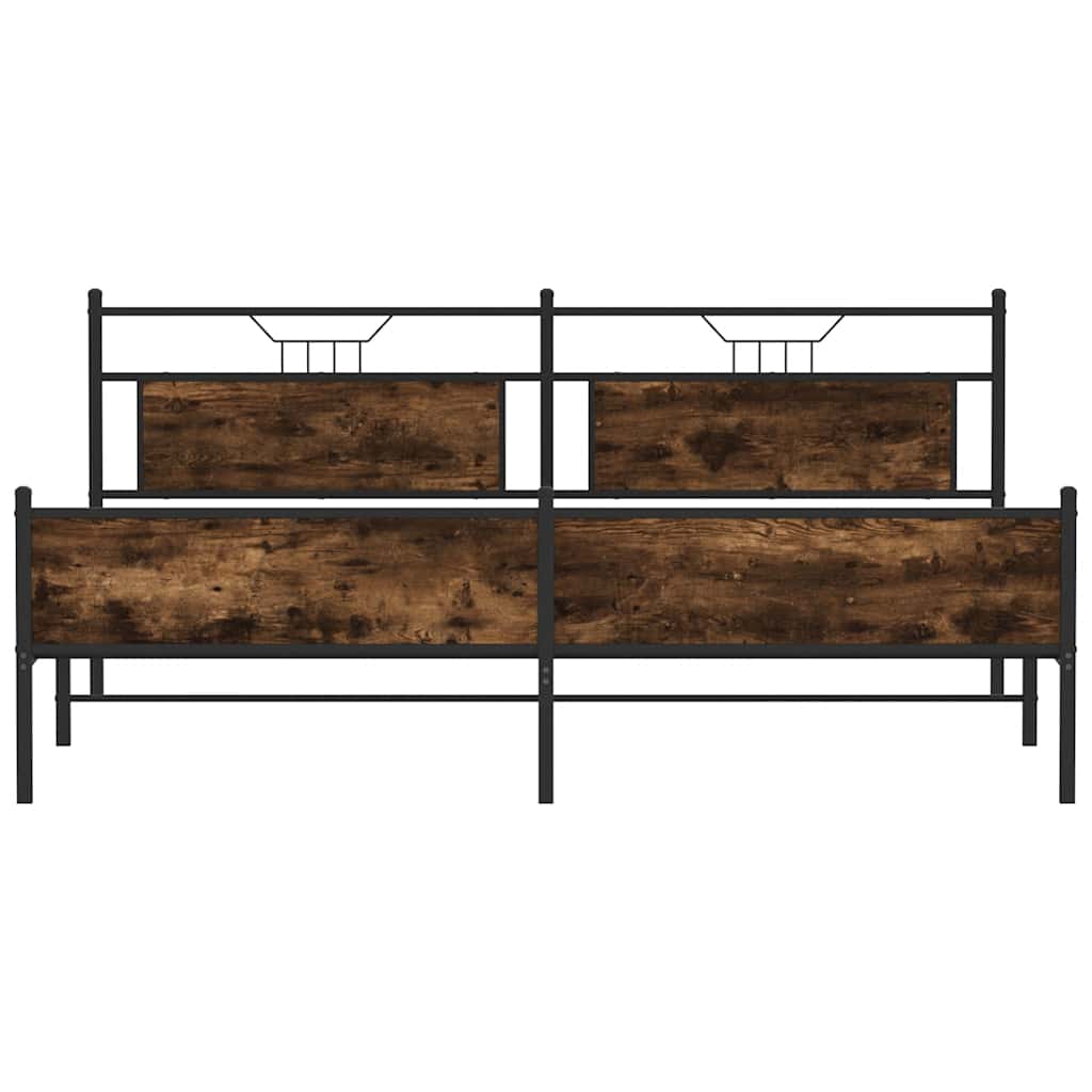 Cadre de lit en métal sans matelas chêne fumé 200x200 cm - XIOS
