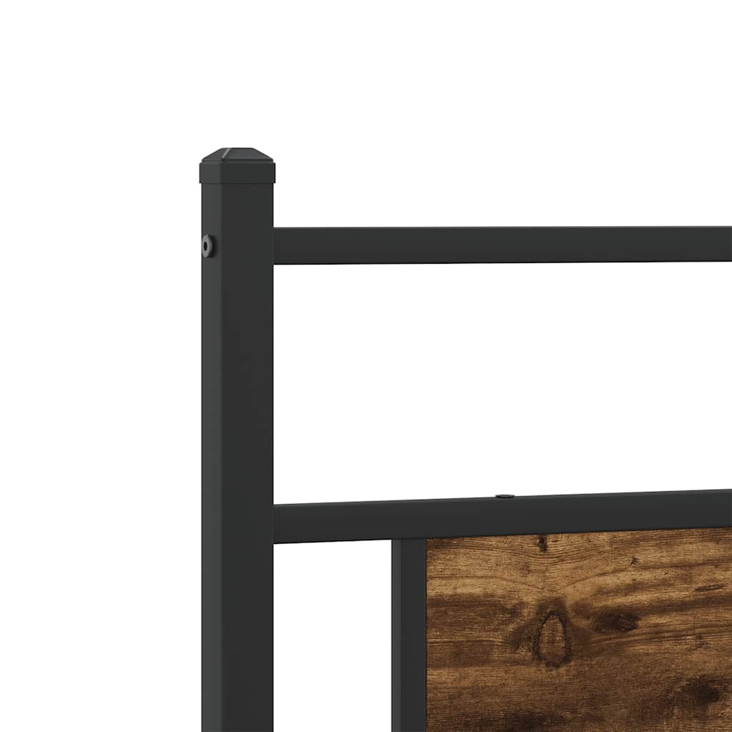 Cadre de lit en métal sans matelas chêne fumé 200x200 cm - XIOS