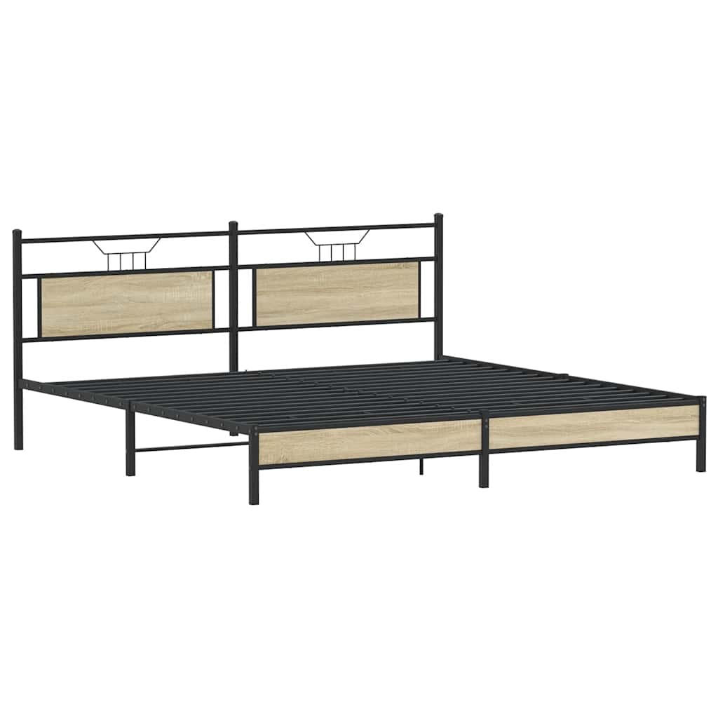 Cadre de lit en métal sans matelas chêne sonoma 200x200 cm - XIOS