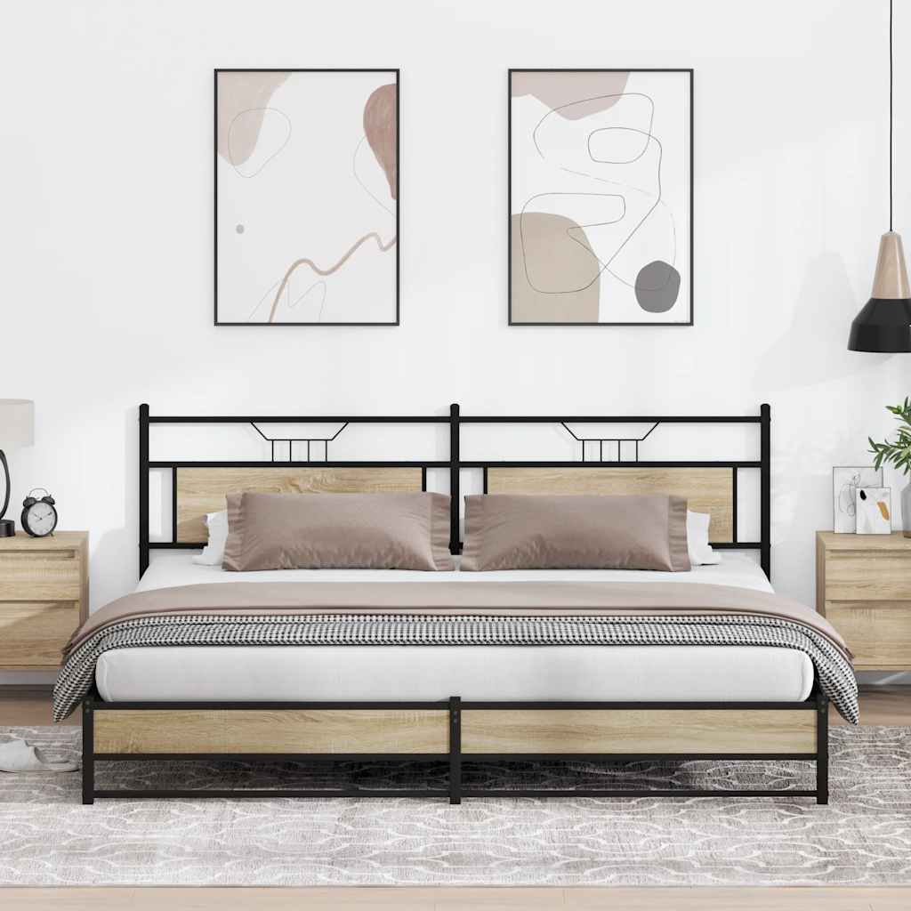 Cadre de lit en métal sans matelas chêne sonoma 200x200 cm - XIOS