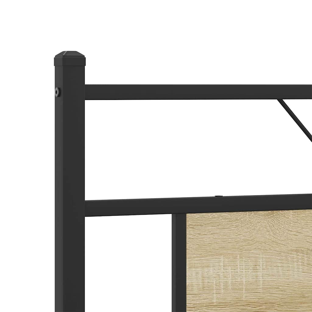 Cadre de lit en métal sans matelas chêne sonoma 160x200 cm - XIOS
