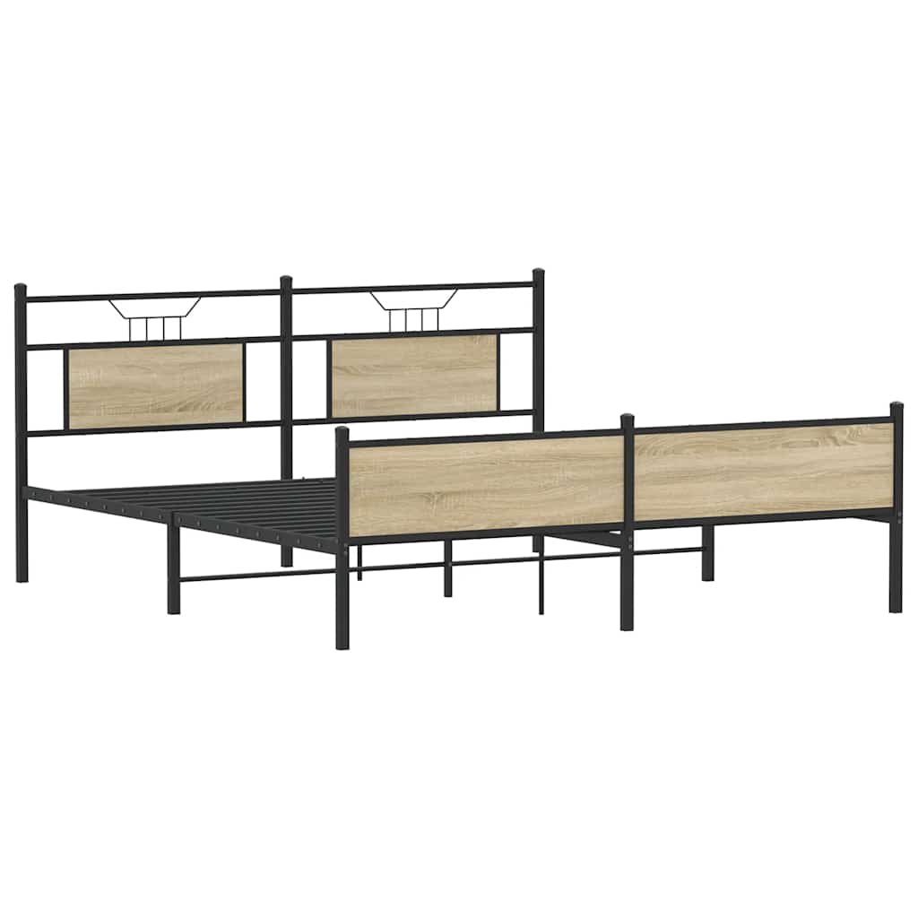 Cadre de lit en métal sans matelas chêne sonoma 180x200 cm - XIOS