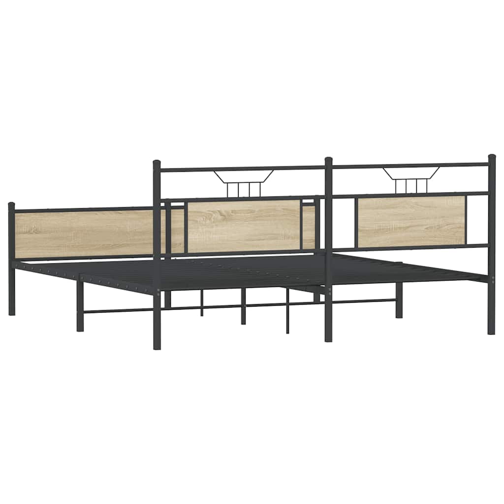 Cadre de lit en métal sans matelas chêne sonoma 183x213 cm - XIOS