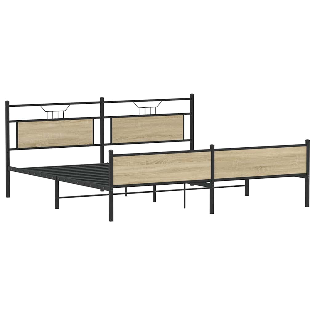 Cadre de lit en métal sans matelas chêne sonoma 200x200 cm - XIOS