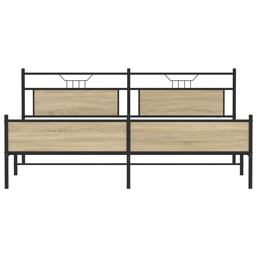 Cadre de lit en métal sans matelas chêne sonoma 200x200 cm - XIOS