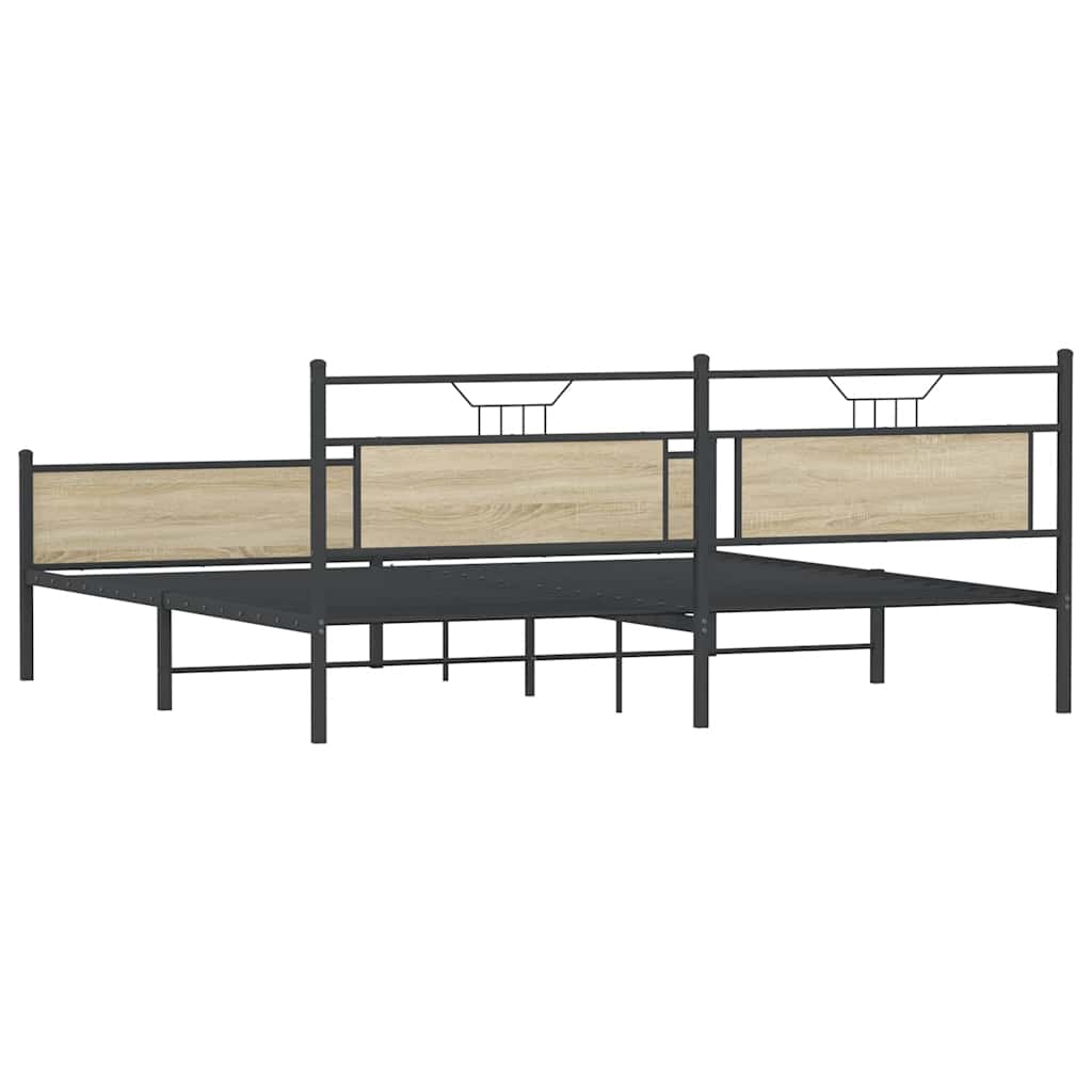 Cadre de lit en métal sans matelas chêne sonoma 200x200 cm - XIOS