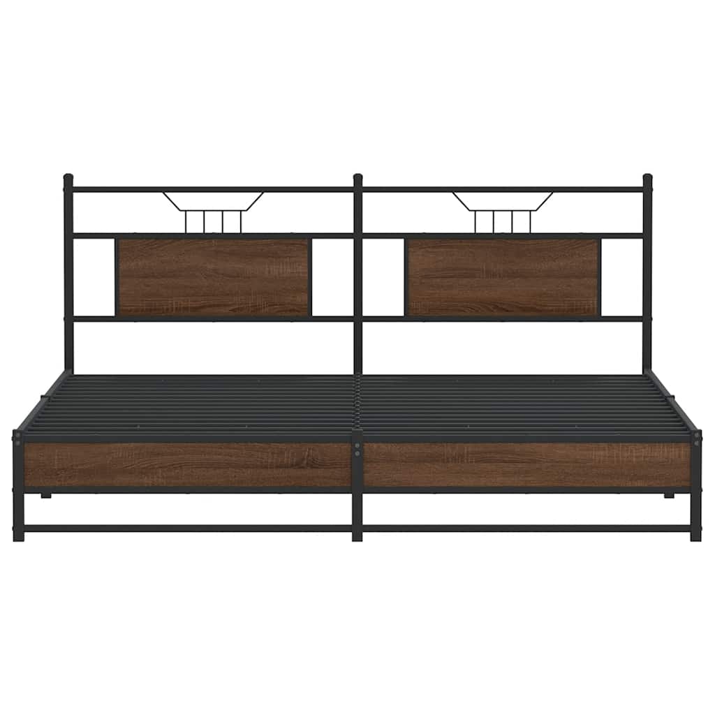 Cadre de lit en métal sans matelas chêne marron 183x213 cm - XIOS