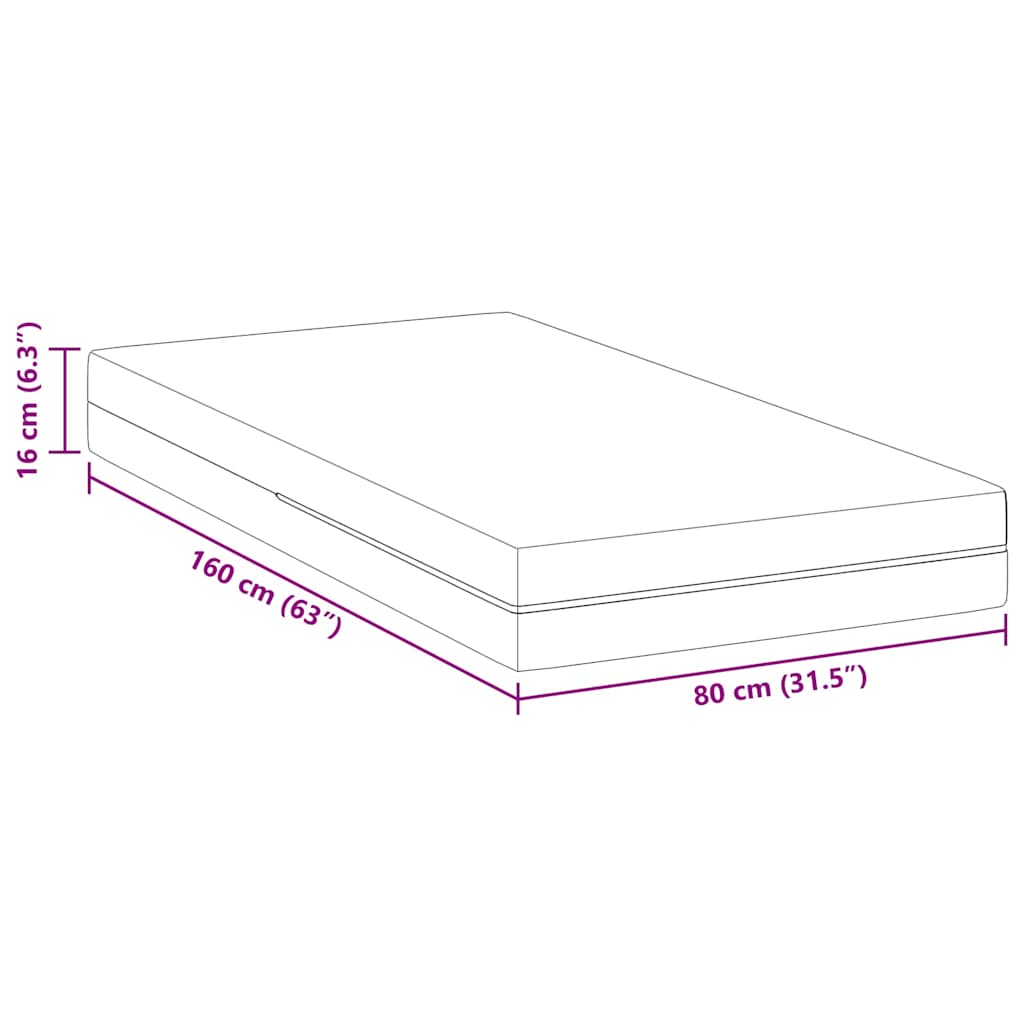Matelas Blanc 80 x 160 cm Tissu jacquard - XIOS