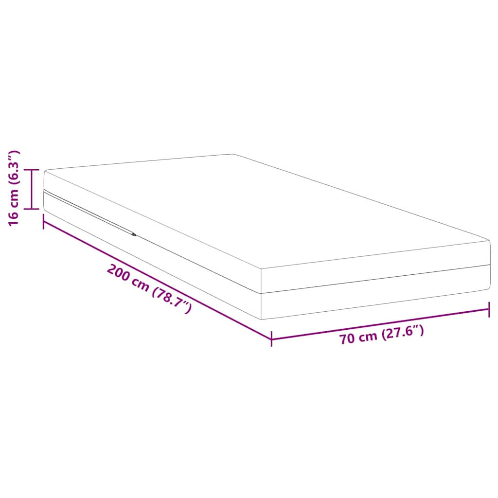 Matelas Blanc 70 x 200 cm Tissu jacquard - XIOS