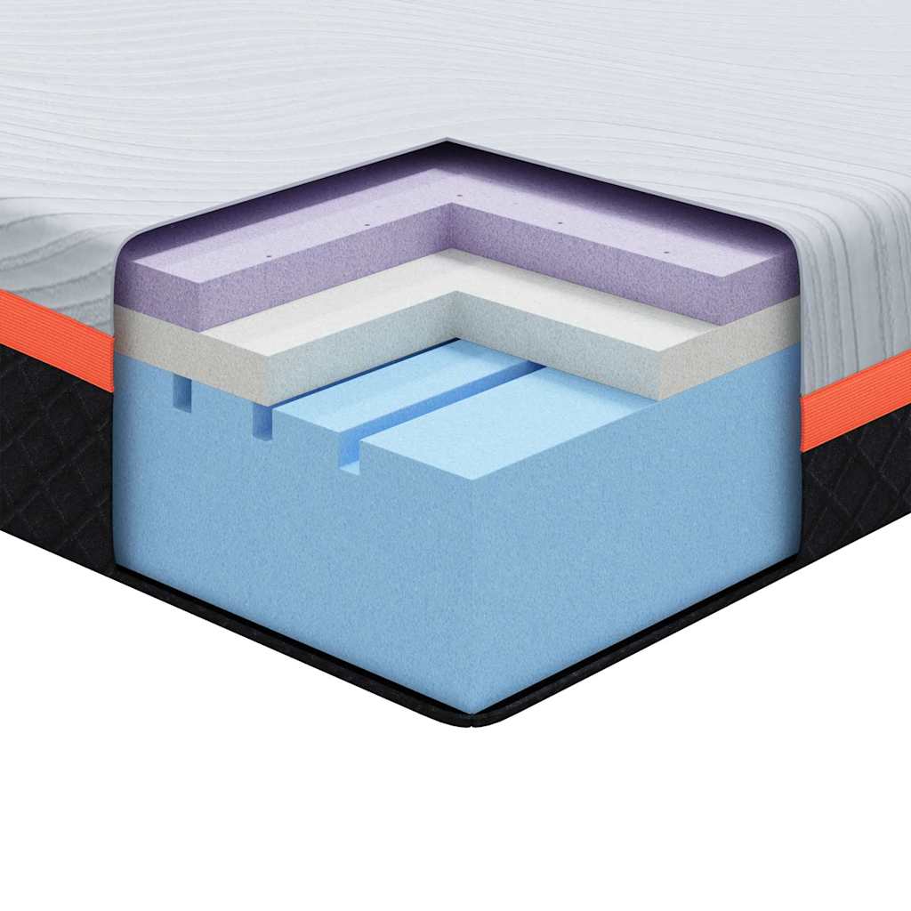 Matelas Blanc et Gris 100 x 200 cm Mousse à Mémoire - XIOS