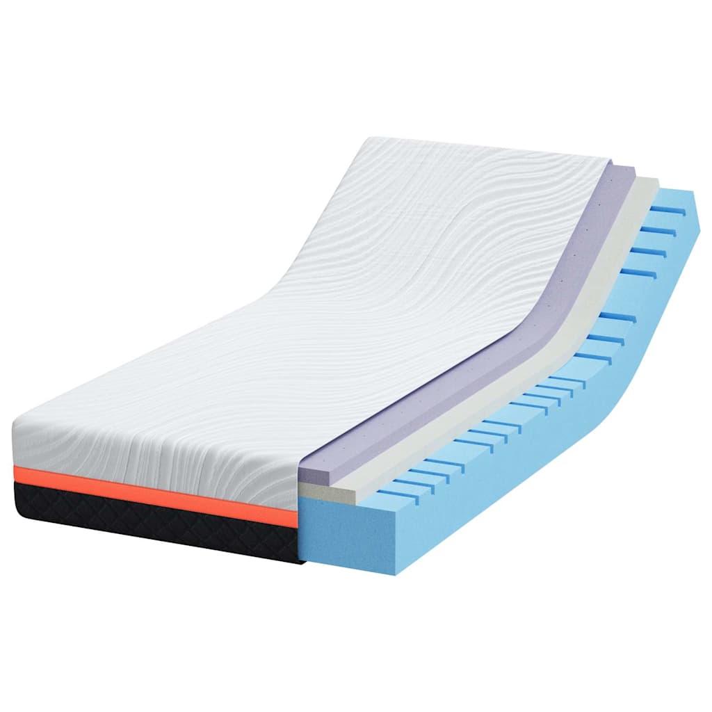 Matelas Moyennement ferme 120 x 200 cm Blanc et Gris