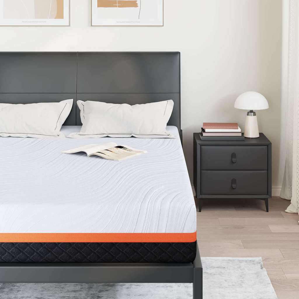 Matelas Blanc et Gris 140 x 200 cm Tissu jacquard - XIOS