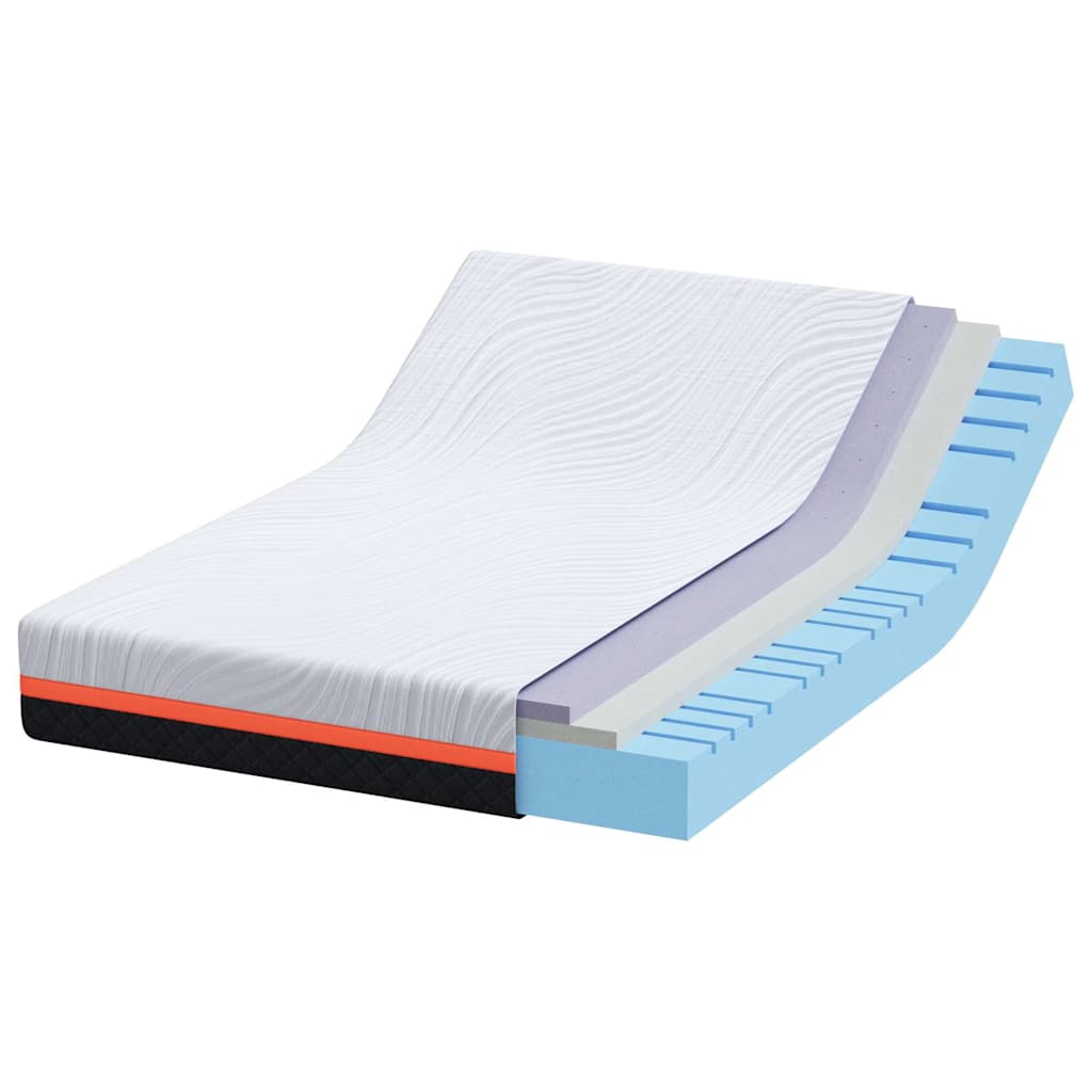 Matelas Blanc et Gris 140 x 200 cm Tissu jacquard - XIOS