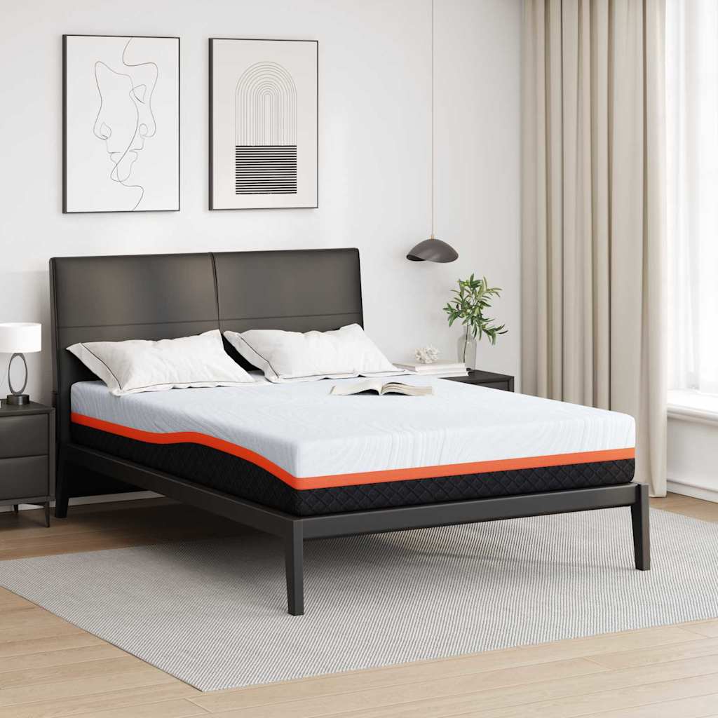 Matelas Blanc et Gris 160 x 200 cm Tissu jacquard - XIOS