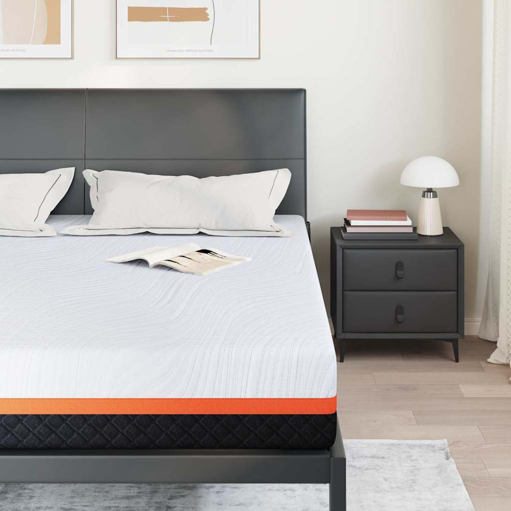 Matelas Blanc et Gris 180 x 200 cm Tissu jacquard - XIOS