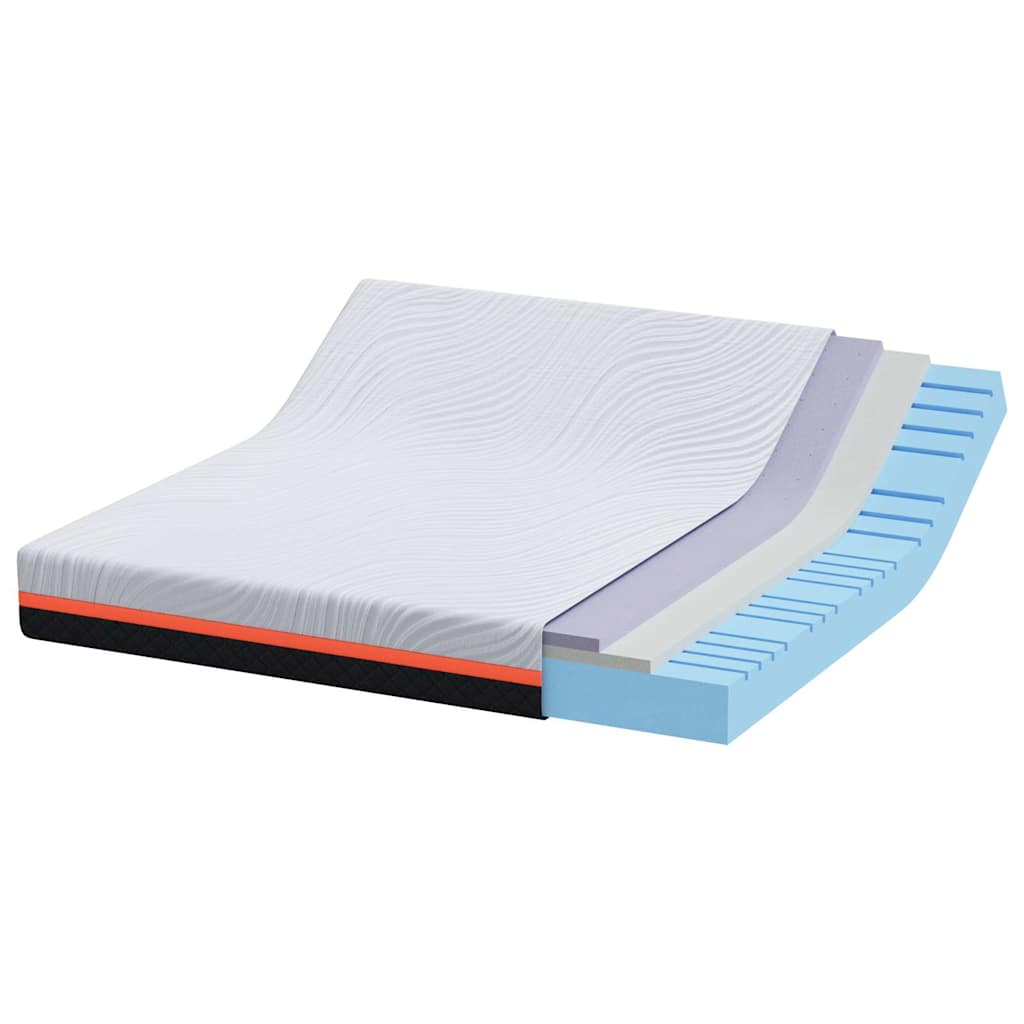 Matelas Blanc et Gris 180 x 200 cm Tissu jacquard - XIOS