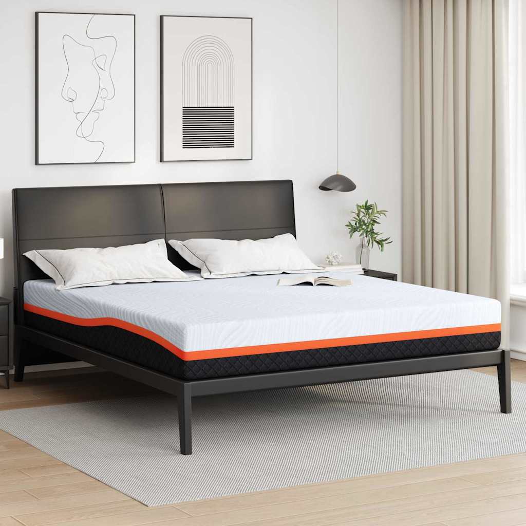 Matelas Blanc et Gris 200 x 200 cm Mousse à Mémoire - XIOS