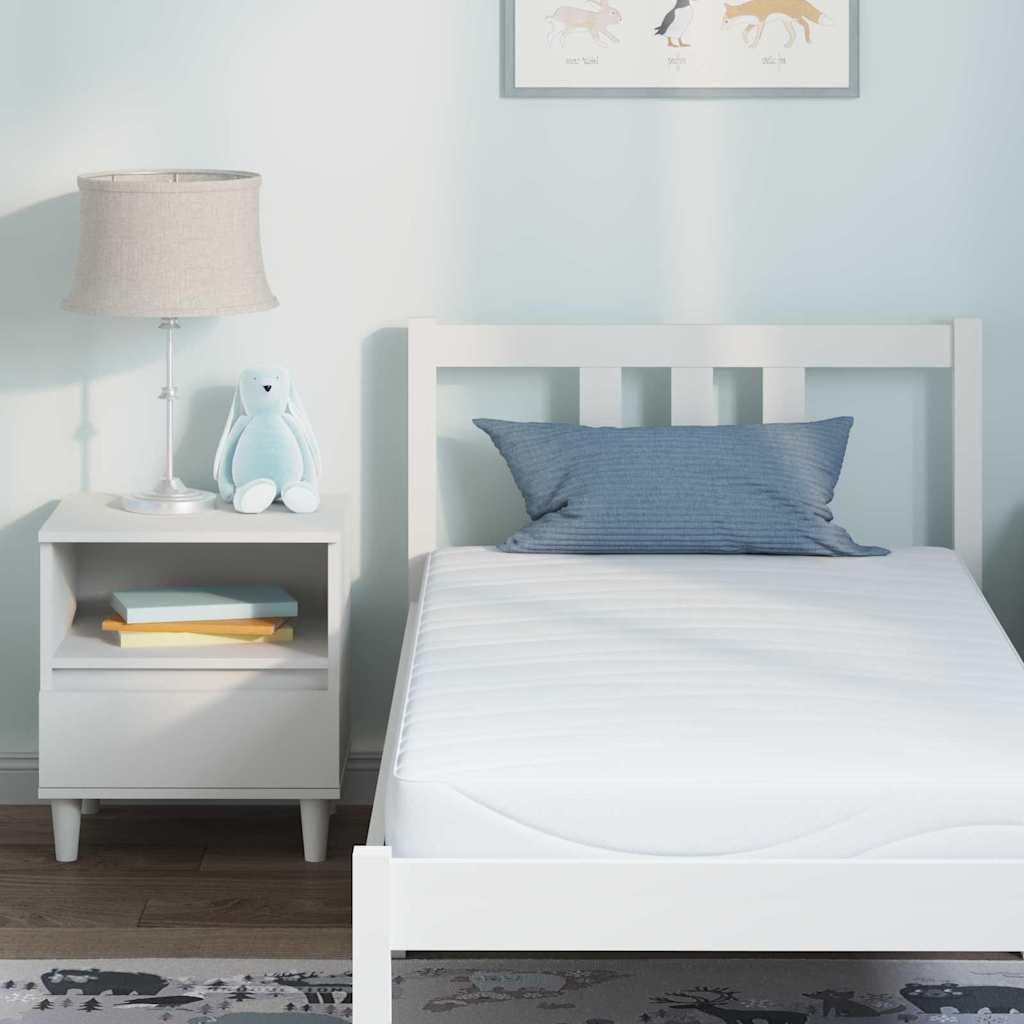 Matelas Blanc 80 x 160 cm Tissu jacquard - XIOS