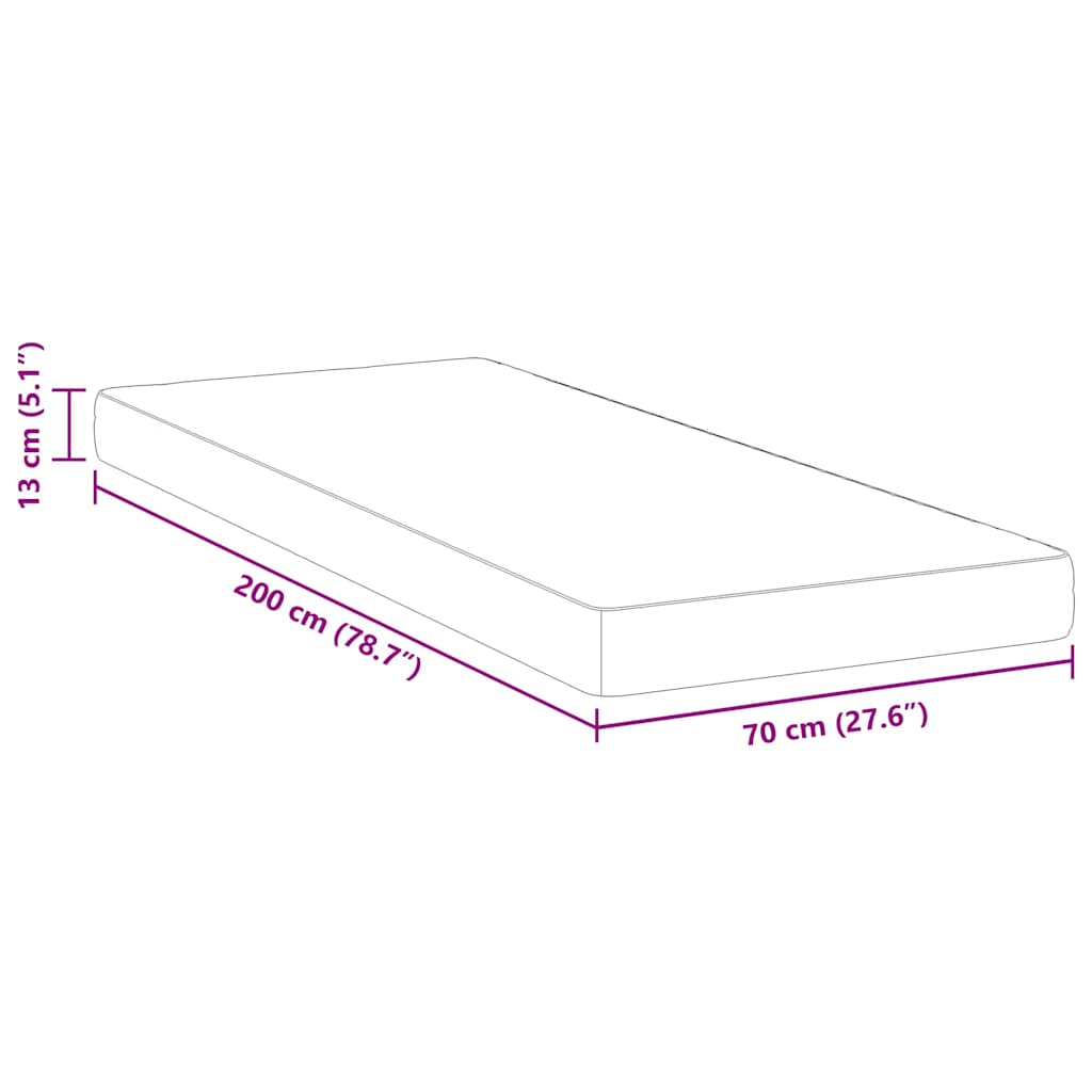 Matelas Blanc 70 x 200 cm Tissu jacquard - XIOS