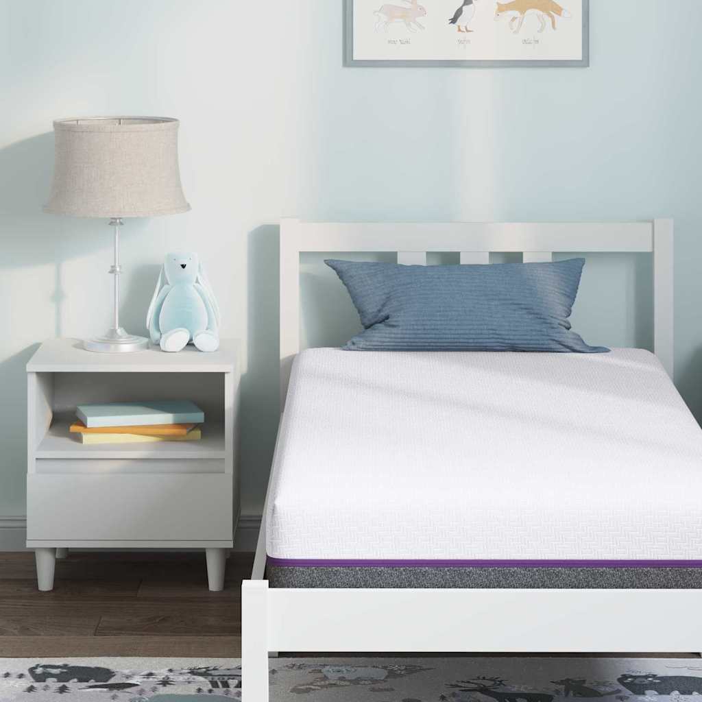 Matelas Blanc et Gris 80 x 160 cm Tissu jacquard - XIOS