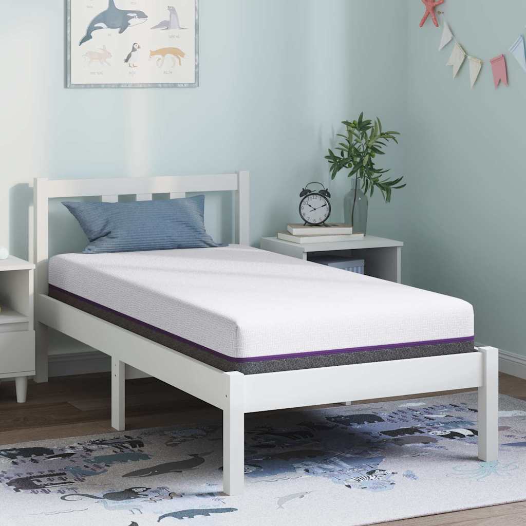 Matelas Blanc et Gris 80 x 160 cm Tissu jacquard - XIOS