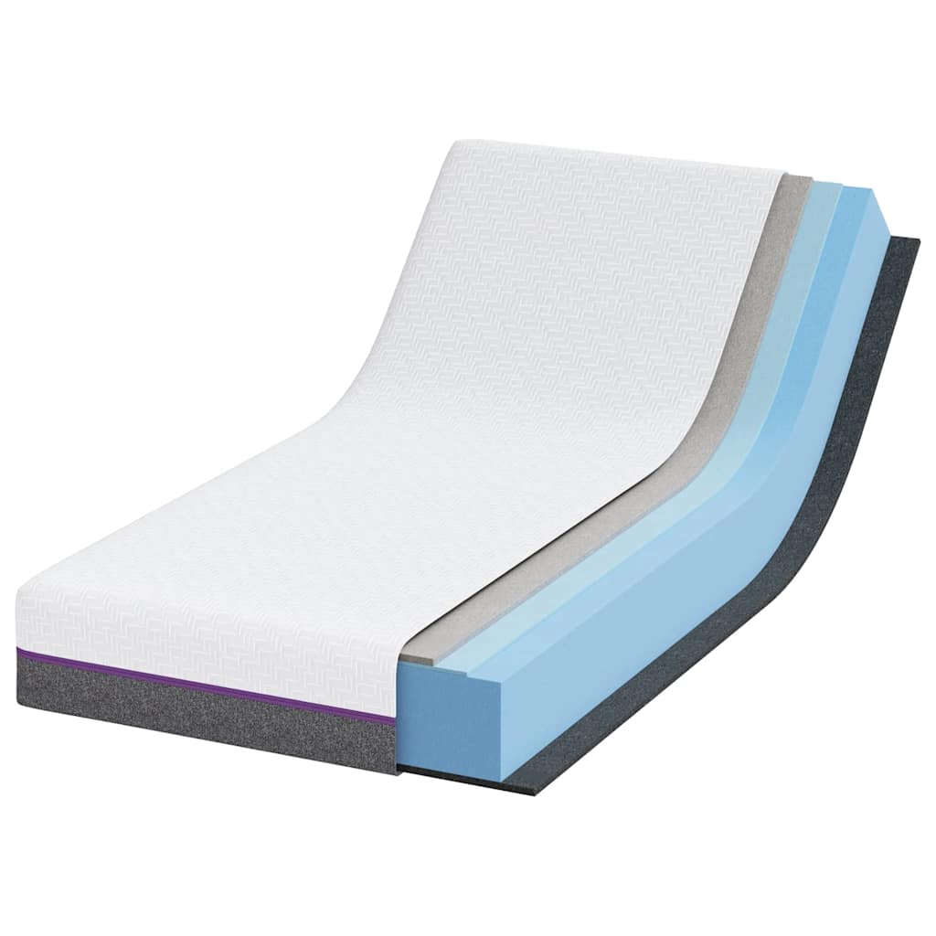 Matelas Blanc et Gris 80 x 160 cm Tissu jacquard - XIOS