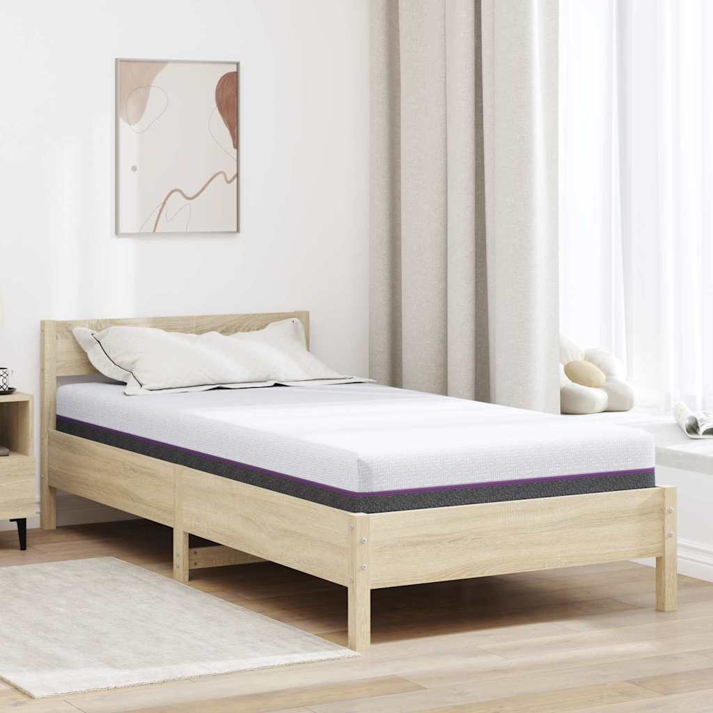 Matelas Blanc et Gris 90 x 190 cm Mousse à Mémoire - XIOS