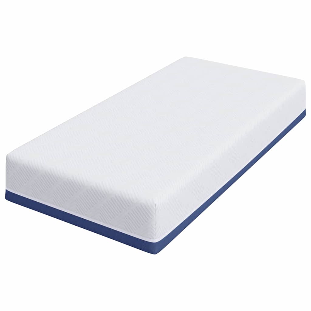 Matelas Blanc et Bleu 80 x 160 cm Mousse à mémoire de gel - XIOS