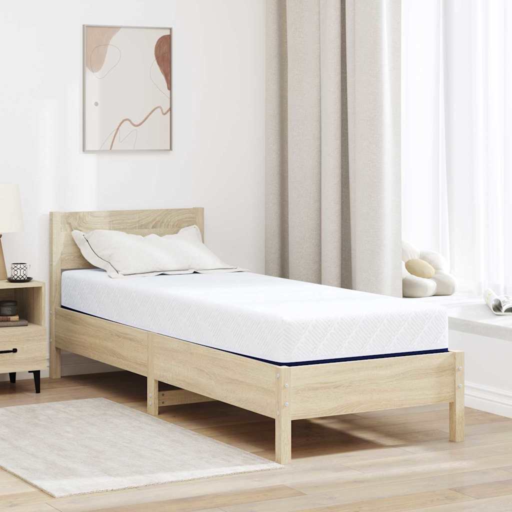 Matelas Blanc et Bleu 80 x 200 cm Mousse Infusée de Gel - XIOS