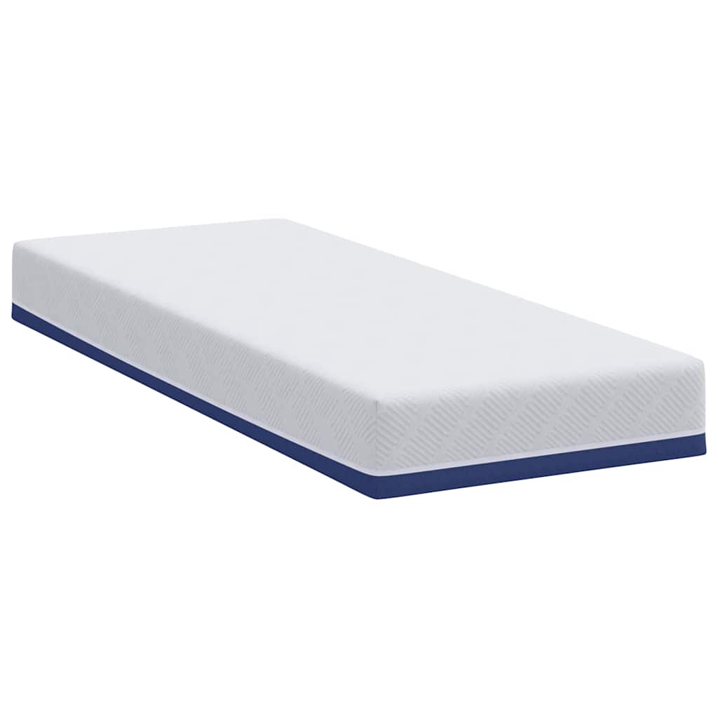 Matelas Blanc et Bleu 80 x 200 cm Mousse Infusée de Gel - XIOS