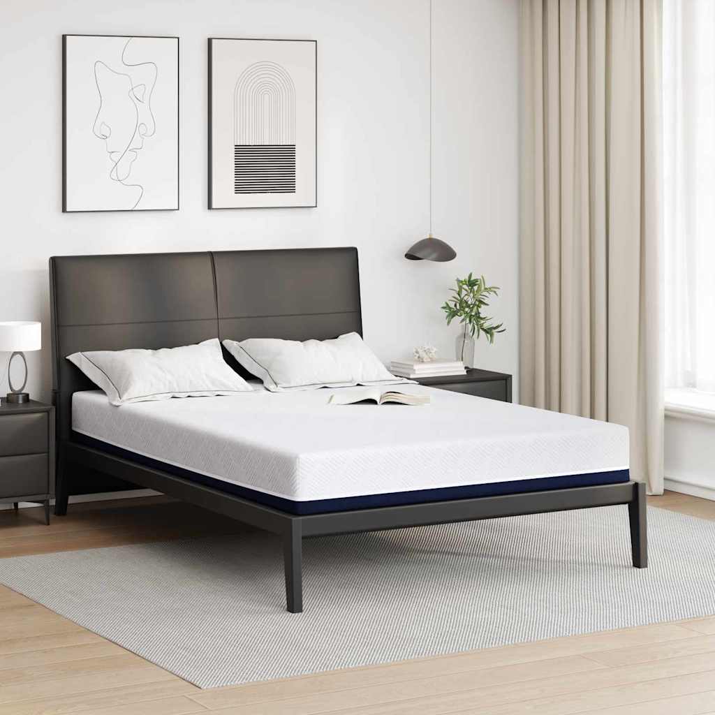Matelas Blanc et Bleu 160 x 200 cm Tissu jacquard - XIOS