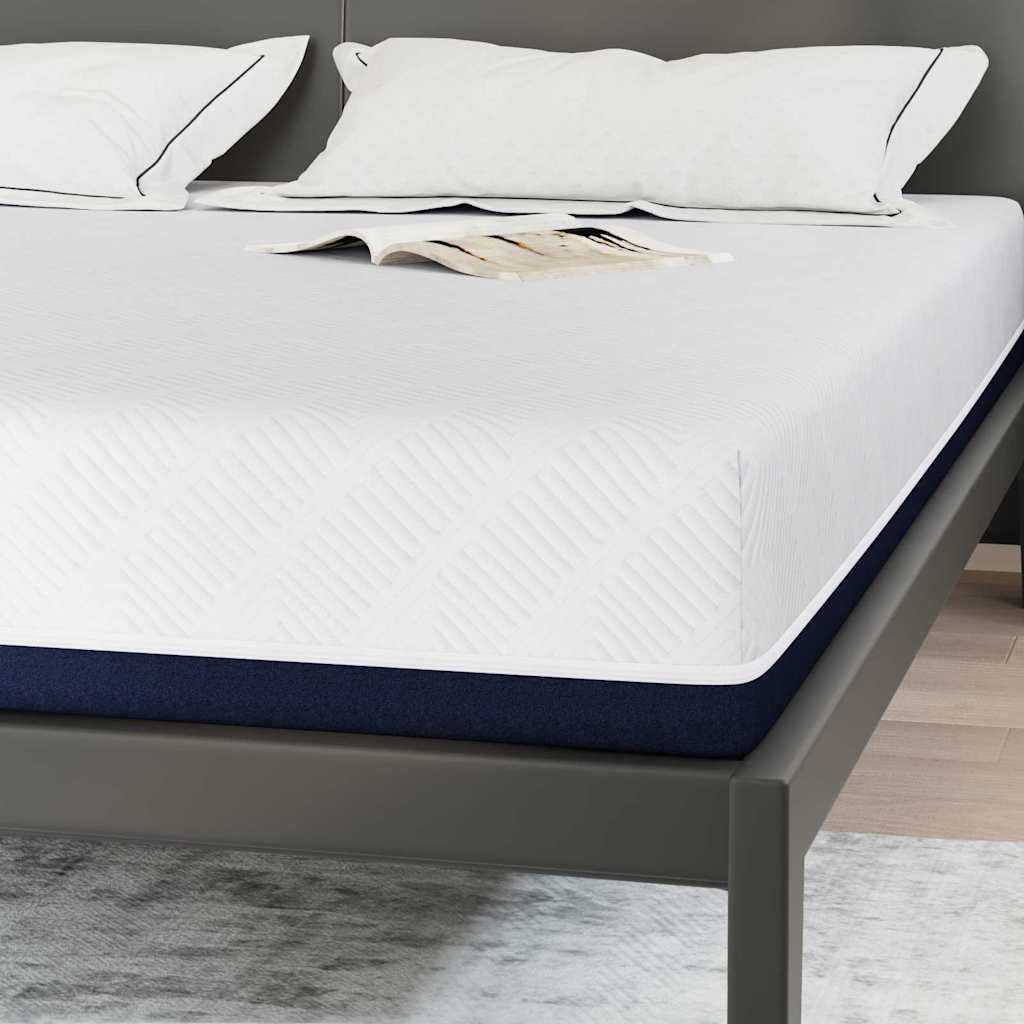Matelas Blanc et Bleu 180 x 200 cm Tissu jacquard - XIOS