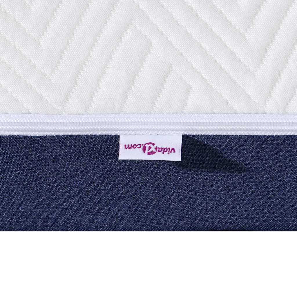 Matelas Blanc et Bleu 200 x 200 cm Tissu jacquard - XIOS