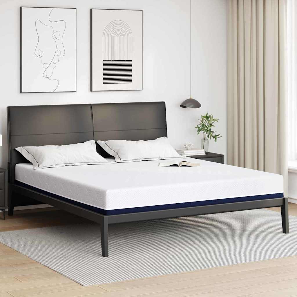 Matelas Blanc et Bleu 200 x 200 cm Tissu jacquard - XIOS