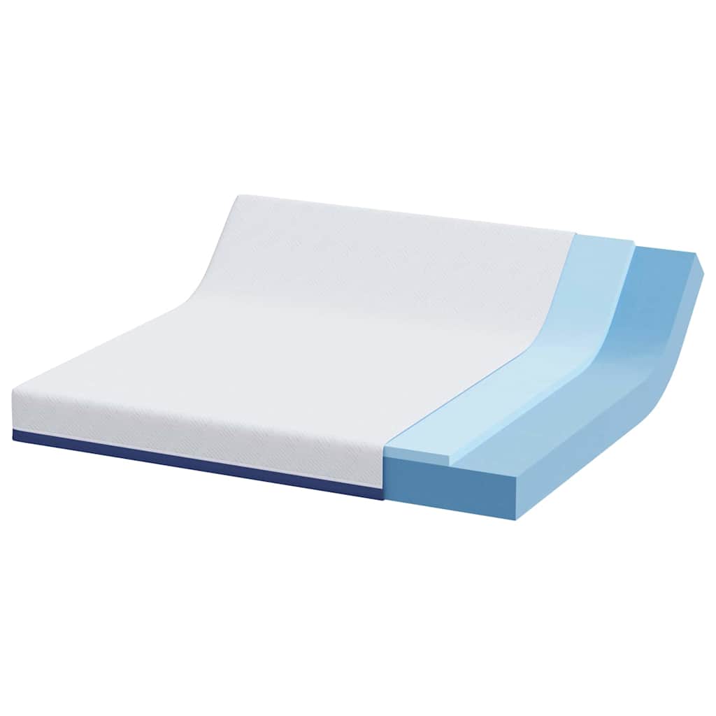 Matelas Blanc et Bleu 200 x 200 cm Tissu jacquard - XIOS