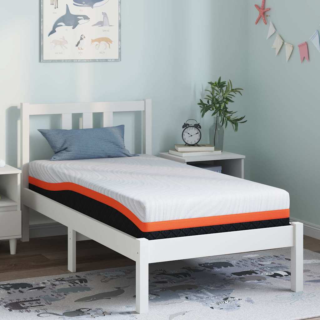 Matelas Blanc et Gris 80 x 160 cm Mousse à mémoire de gel - XIOS