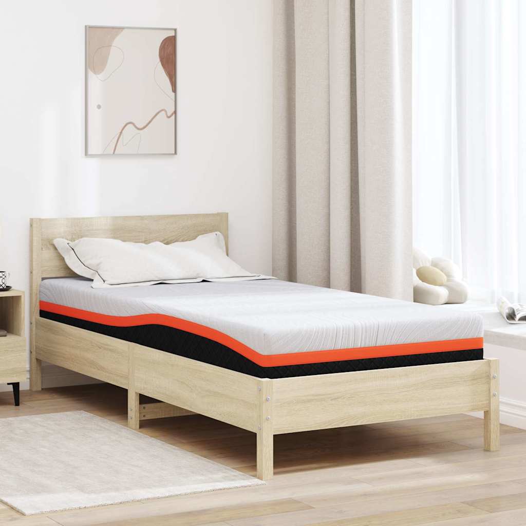 Matelas Blanc et Gris 90 x 190 cm Mousse à mémoire de gel