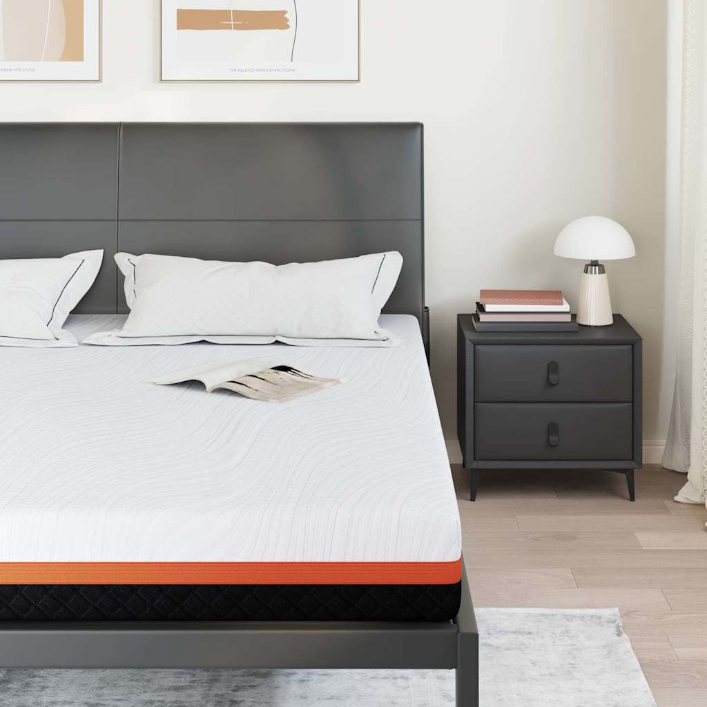 Matelas Blanc et Noir 200 x 200 cm Tissu jacquard
