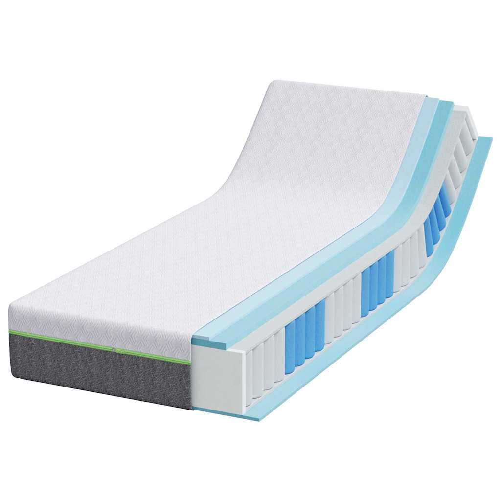 Matelas Blanc et Gris 80 x 200 cm Ressort ensaché - XIOS