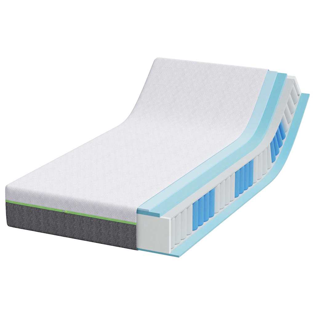 Matelas Blanc et Gris 100 x 200 cm Ressort ensaché - XIOS