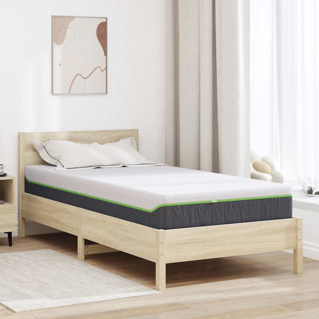Matelas Blanc et Gris 120 x 200 cm Tissu jacquard