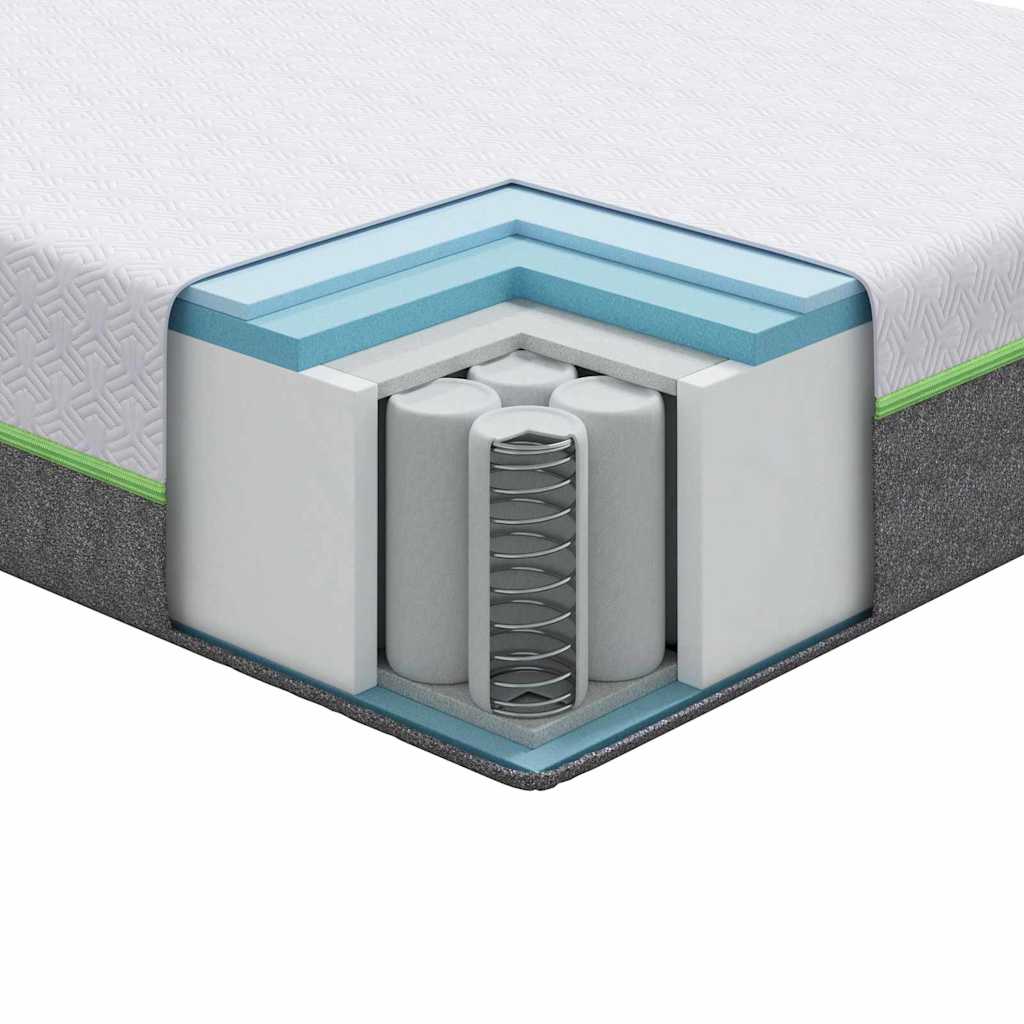 Matelas Blanc et Gris 140 x 190 cm Tissu jacquard - XIOS